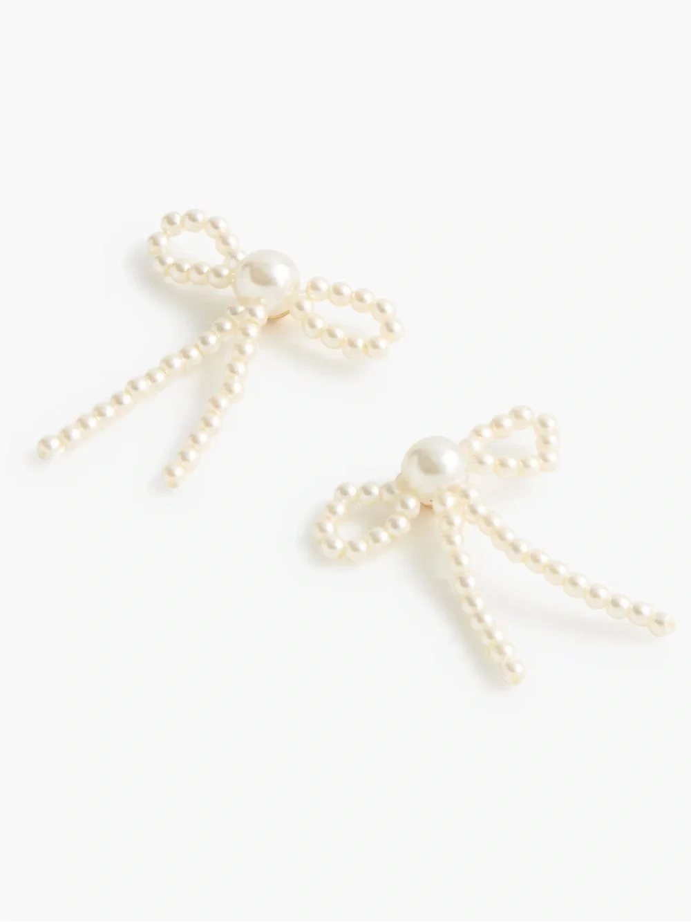 Jcrew Beaded ribbon earrings - Pearl - NWT